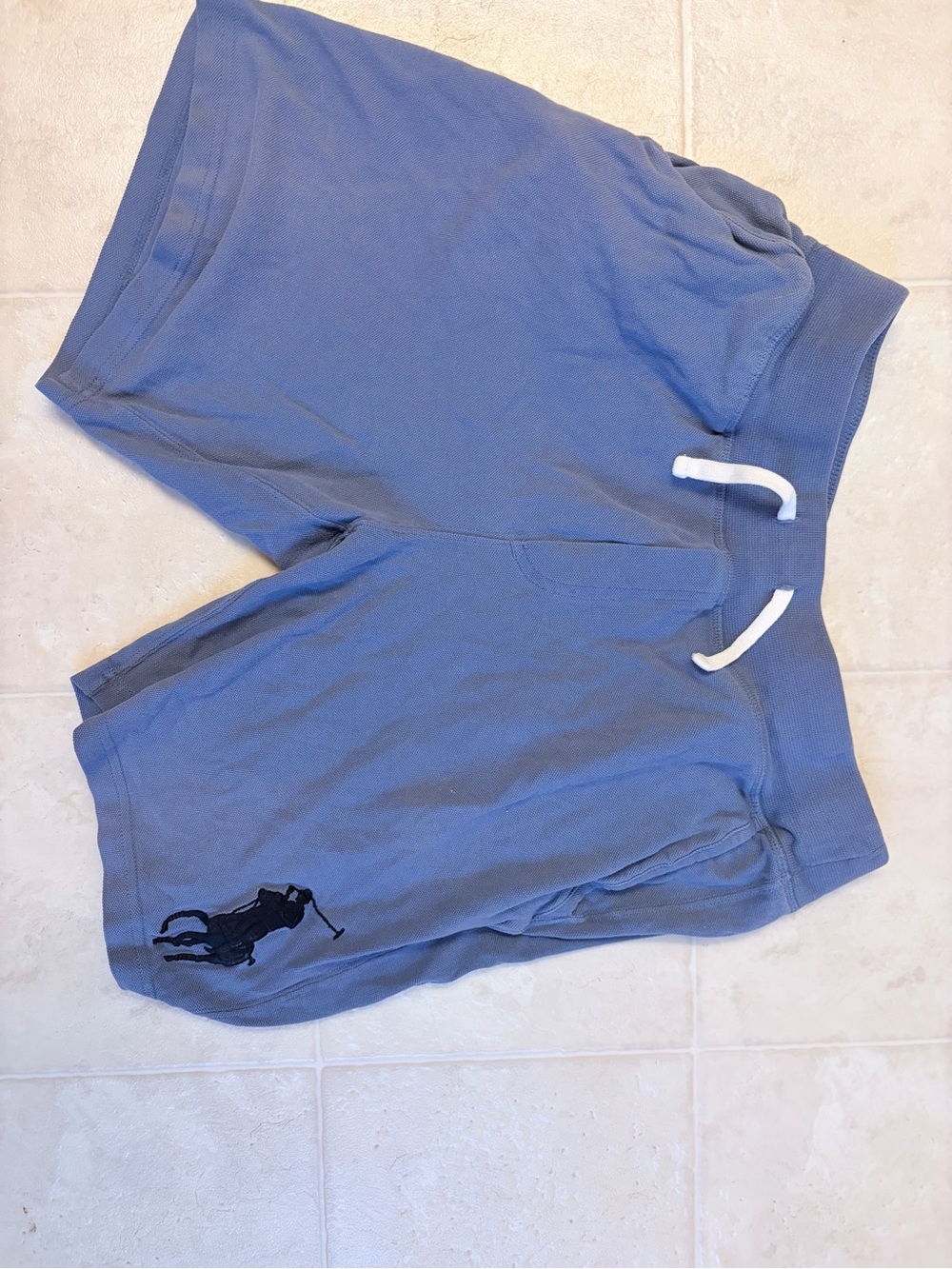 Ralph Lauren Light Blue Logo Tag Knit Shorts